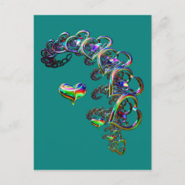 Etheral Cascade of Hearts Vykort