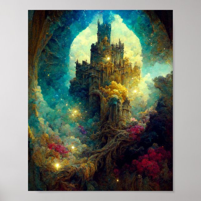 Etheral Castle 7 Fantasy Art Poster (Framsidan)
