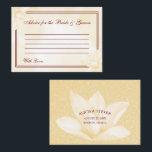 Etheral Champagne Magnolia, Bröllop Rådkort<br><div class="desc">Bröllop Advice Card med en delikat elfenbensmagnolia blomma över abstraktens blommigt i samma färgton tillsammans med titeln "Råd för Bride and Groom" i ett kalligrafiskt skript för elegant, omgivet av två tunna gräns. På baksidan finns namn, datum, stad och stat över en faux glitter-bakgrund och en elfenbensmagnolia (som du vill...</div>