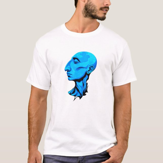 Etheral Contemplation i Blue ansikte T Shirt (Framsida)