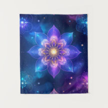 Etheral Cosmic Lotus Tapestry
