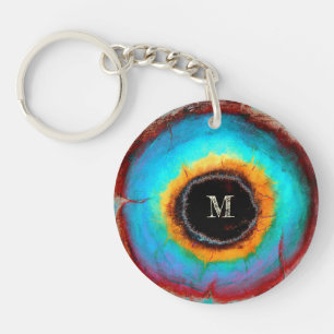 Etheral Cosmic Öga Monogram Vibrant Abstrakt Art