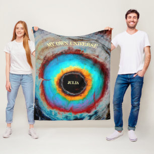 Etheral Cosmic Öga Monogram Vibrant Abstrakt Art Fleecefilt
