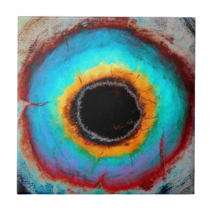 Etheral Cosmic Öga Monogram Vibrant Abstrakt Art Kakelplatta