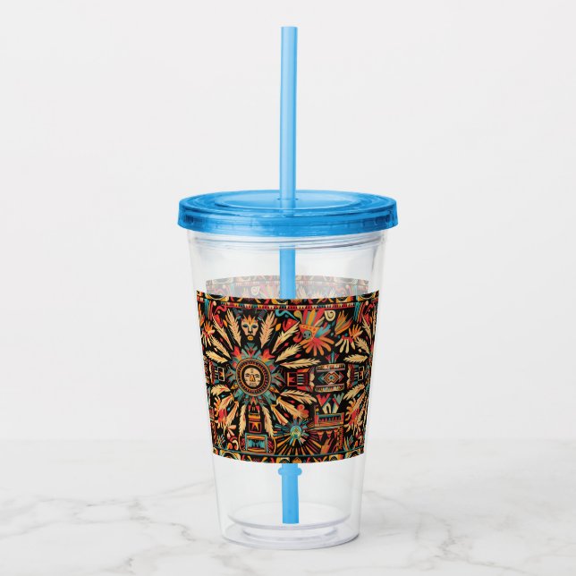 Etheral Cyan "Aztec Dream" 473 ml Tumbler Take Away Mugg (Framsida)