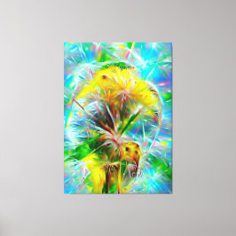 Etheral Dandelions i Neon Dreamscape Canvastryck