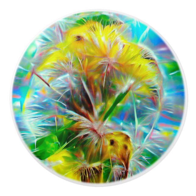 Etheral Dandelions i Neon Dreamscape Knopp (Framsidan)