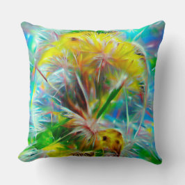 Etheral Dandelions i Neon Dreamscape Kudde