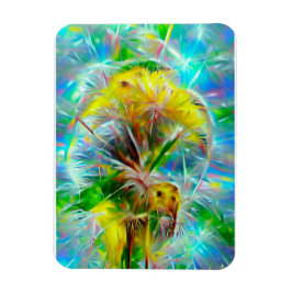 Etheral Dandelions i Neon Dreamscape Magnet