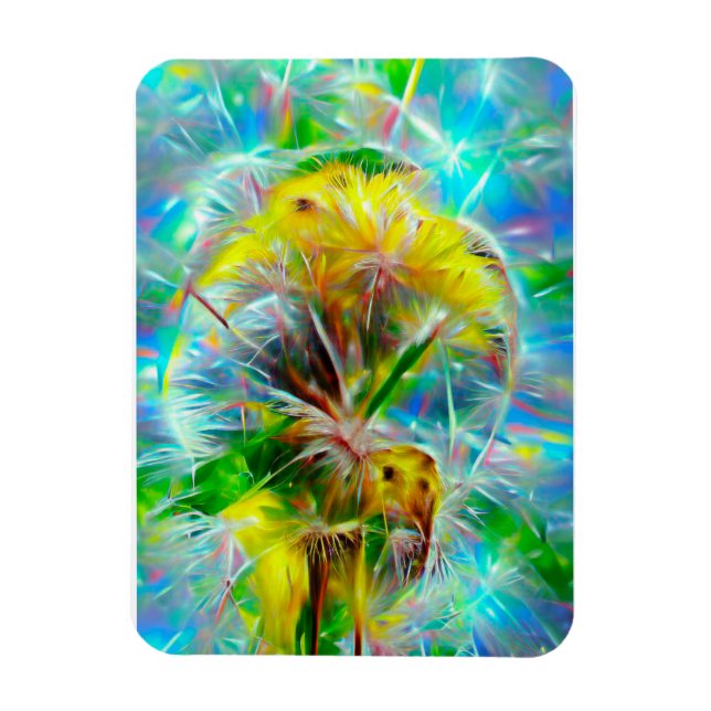 Etheral Dandelions i Neon Dreamscape Magnet (Vertikal)