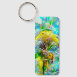 Etheral Dandelions i Neon Dreamscape Nyckelring