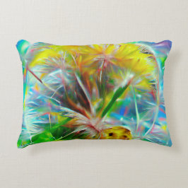 Etheral Dandelions i Neon Dreamscape Prydnadskudde