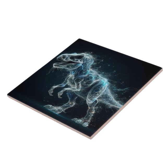 Etheral dosinosaur i en psykotisk inställning kakelplatta (Sidan)