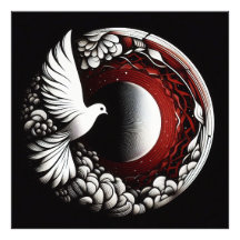 Etheral Dove Planet - Noir Bläck och Red Mandala