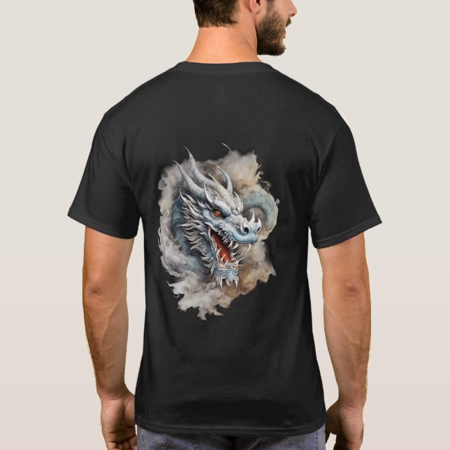 Etheral Dragon: Minimalistisk T-Shirt Art (Baksida)