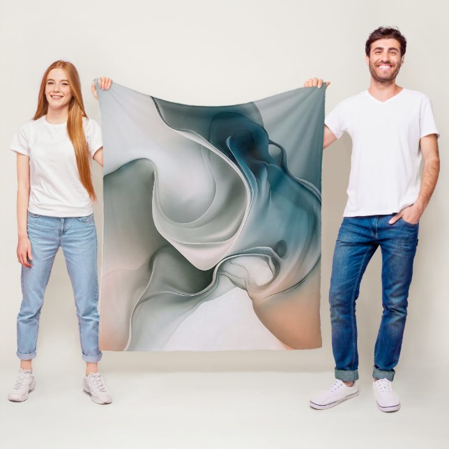 Etheral Dreamscape: Tranquil Abstrakt Fleecefilt (På plats)