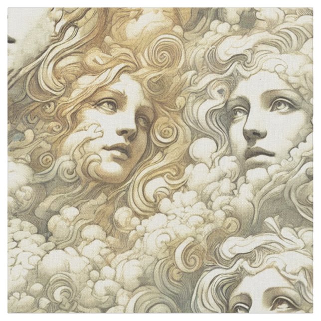 Etheral Drift - Gothic Victorian Påstående Tile Tyg (Närbild)