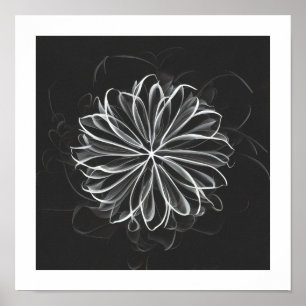 Etheral Elegance: Celestial White Flower Poster