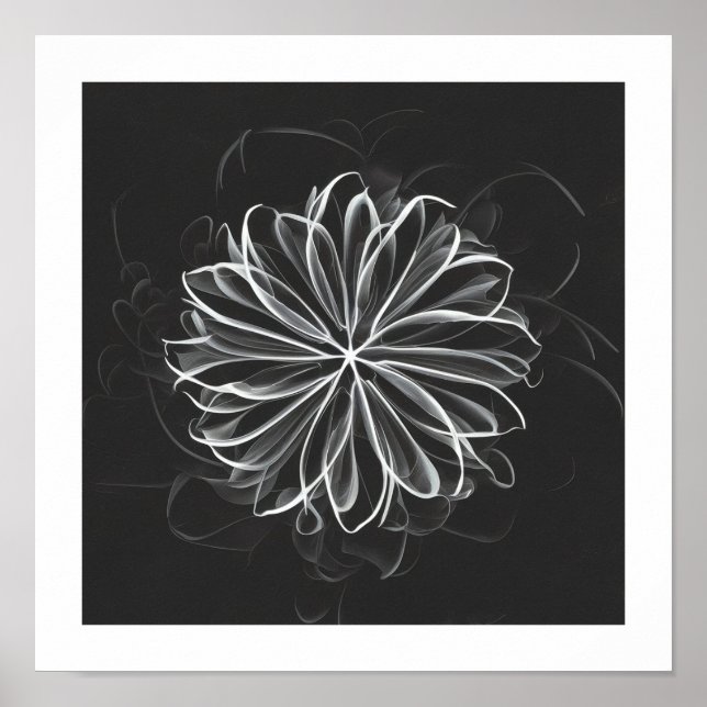 Etheral Elegance: Celestial White Flower Poster (Framsidan)