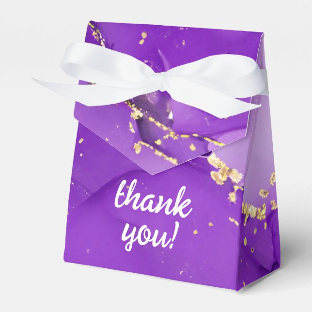 Etheral Elegance: Lila Geode-Inspired Bröllop Presentaskar (Framsidan Sidan)