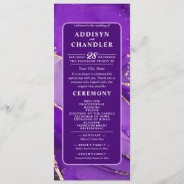 Etheral Elegance: Lila Geode-Inspired Bröllop Program