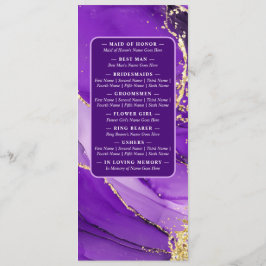 Etheral Elegance: Lila Geode-Inspired Bröllop Program