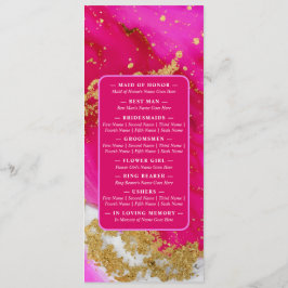 Etheral Elegance: Shock rosa Geode-Inspired Bröllo Program
