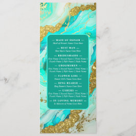 Etheral Elegance Turcouise Geode-Inspired Bröllop Program