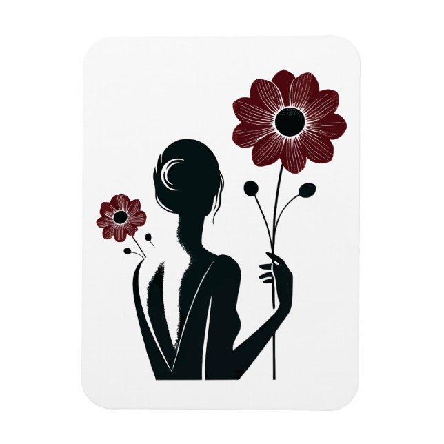 Etheral Elegance - Woman & Flowers Magnet (Vertikal)