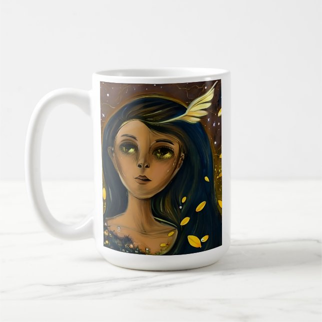 Etheral Enchanted Angelic Girl Kaffemugg (Vänster)