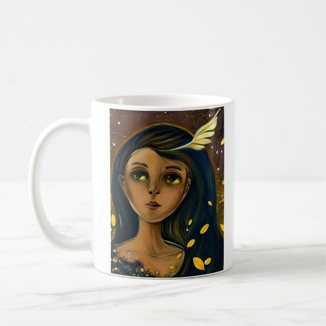 Etheral Enchanted Angelic Girl Kaffemugg (Vänster)