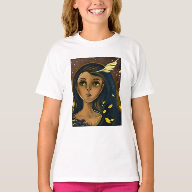Etheral Enchanted Angelic Girl T Shirt (Framsida)