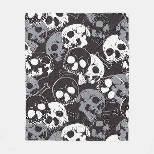 Etheral Enigma: Intricate Patternated Skull Design Fleecefilt