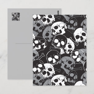 Etheral Enigma: Intricate Patternated Skull Design Vykort