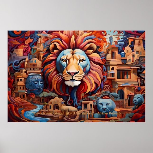 Etheral Essence: African Dreams Porträtt Motivate Poster (Framsidan)