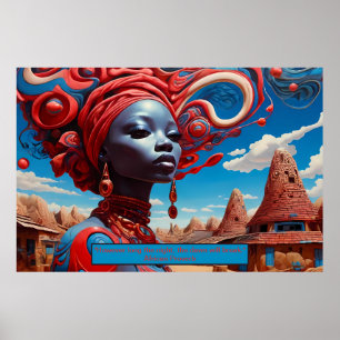 Etheral Essence: African Dreams Porträtt Motivate Poster