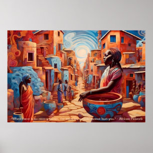 Etheral Essence: African Dreams Porträtt Motivate Poster