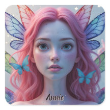 Etheral Fairy Girl: Square Sticker