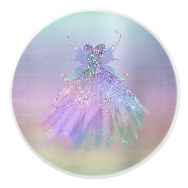 Etheral Fairy Gown | Rainbow Ombre Pastel Sheen Knopp (Framsidan)