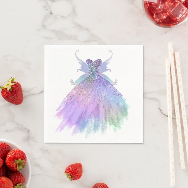 Etheral Fairy Gown | Rainbow Ombre Pastel Sheen Pappersservett (Insitu)