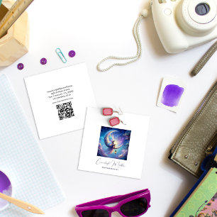 Etheral Fairy Måne Goddess Jewelry Delight Fyrkantigt Visitkort