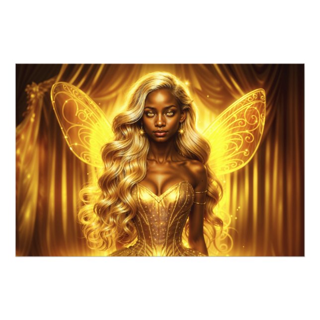 Etheral Fairy princess med glodenaura Fototryck (Framsidan)