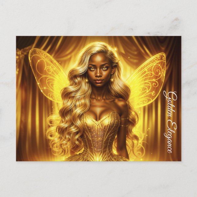 Etheral Fairy princess med glodenaura Vykort (Framsida)