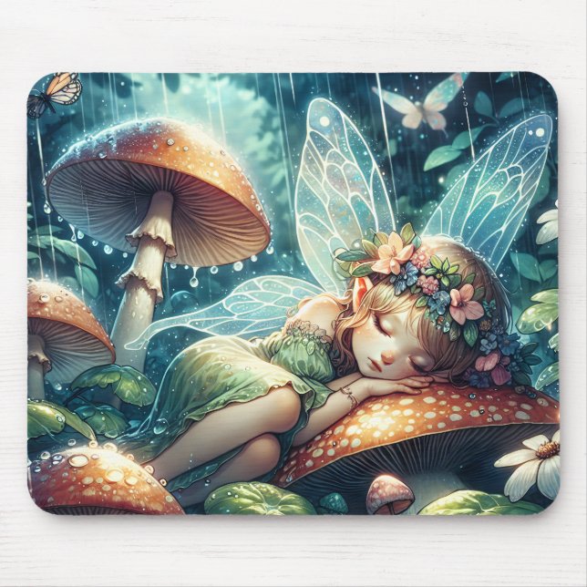 Etheral Fairy Sleeping on a Mushroom Musmatta (Framsidan)