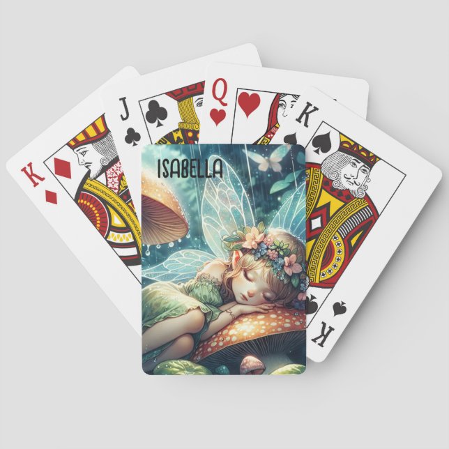 Etheral Fairy Sleeping on a Mushroom Personlig Casinokort (Baksidan)