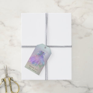 Etheral Fairy Vinge Gown Rainbow Ombre Tack Presentetikett