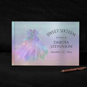Etheral Fairy Vinge Gown Rainbow Pastel Sheen Gästböcker