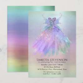 Etheral Fairy Vinge Gown | Rainbow Pastel Sheen Inbjudningar
