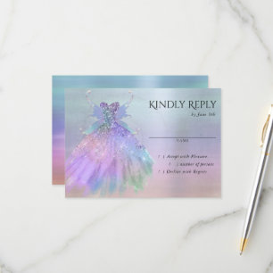 Etheral Fairy Vinge Gown Rainbow Pastel Sheen OSA Kort