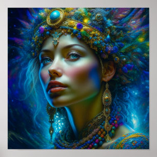 Etheral Fantasy Art Princess Warrior Belar Poster